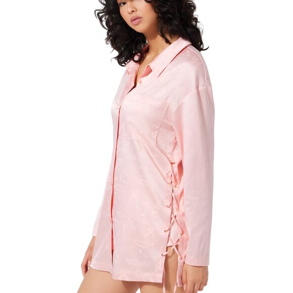 Savage X Fenty Other - Savage X Fenty Heavenly Satin Sleep Shirt Playtime Pink Size Medium